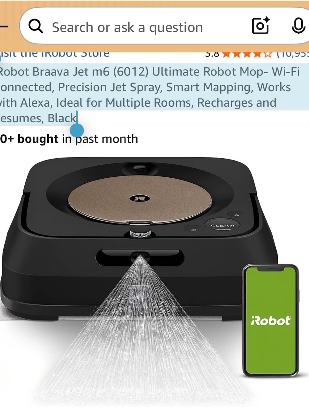 iRobot Braava Jet m6 Black – Wi‑Fi Connected Robot Mop